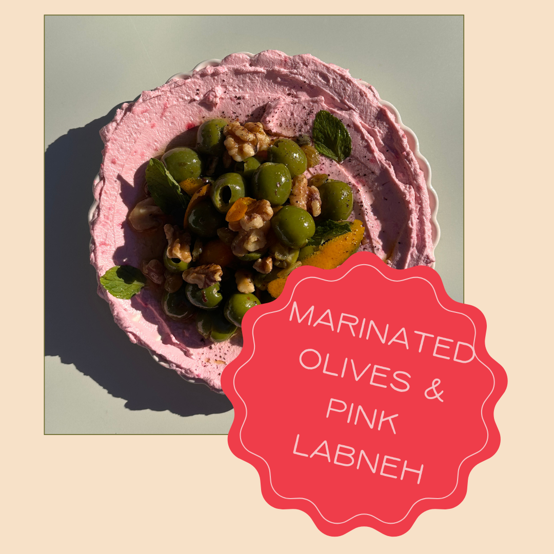 Marinated Olives with Pink Labneh Recipe